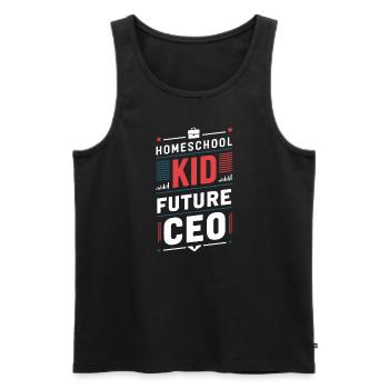 Homeschool Mom Dad Family Life Community Journey - Men's Premium Organic Tank Top - black - Front - Michal (187cm)