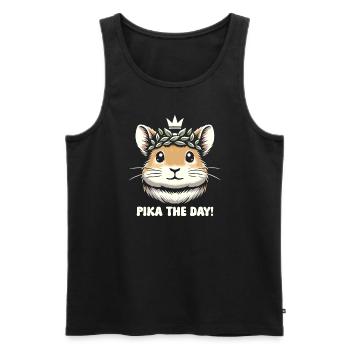 Design américain Pika Lover pour Pika - Débardeur bio Premium Homme - noir - Devant - AI Model Male 178 light (178cm)