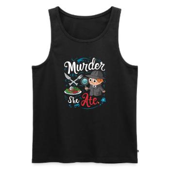 Meurtre Mystère Tenue De Dîner, Fête, Scène De Crime - Débardeur bio Premium Homme - noir - Devant - AI Model Male 178 light (178cm)
