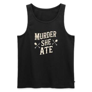 Meurtre Mystère Tenue De Dîner, Fête, Scène De Crime - Débardeur bio Premium Homme - noir - Devant - AI Model Male 178 light (178cm)
