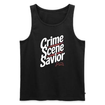 Meurtre Mystère Tenue De Dîner, Fête, Scène De Crime - Débardeur bio Premium Homme - noir - Devant - AI Model Male 178 light (178cm)