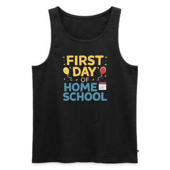Homeschool Mom Dad Family Life Community Journey - Men's Premium Organic Tank Top - black - Front - Michal (187cm)