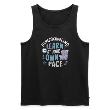 Homeschool Mom Dad Family Life Community Journey - Men's Premium Organic Tank Top - black - Front - Michal (187cm)