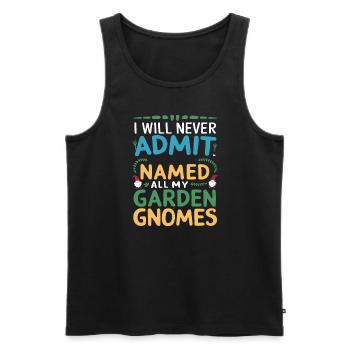 Garden Gnomes Gnome Lover Funny Gnome Gardening - Men's Premium Organic Tank Top - black - Front - AI Model Male 178 light (178cm)