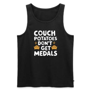 Triathlon Swim Bike Run Triathlete Sports Gift - Men's Premium Organic Tank Top - black - Front - Michal (187cm)