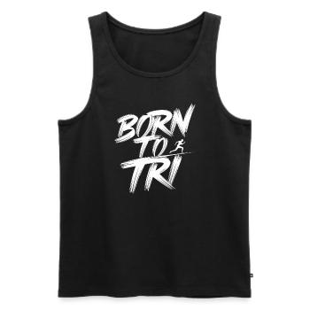 Triathlon Swim Bike Run Triathlete Sports Gift - Men's Premium Organic Tank Top - black - Front - Michal (187cm)