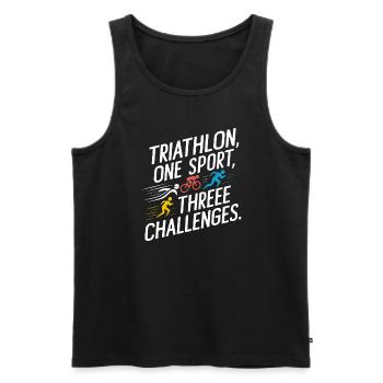 Triathlon Swim Bike Run Triathlete Sports Gift - Men's Premium Organic Tank Top - black - Front - Michal (187cm)