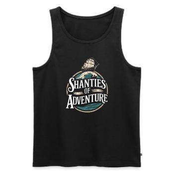 Sailors Sea Shanty Singing Ship Adventures - Men's Premium Organic Tank Top - black - Front - AI Model Male 178 light (178cm)