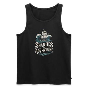 Sailors Sea Shanty Singing Ship Adventures - Men's Premium Organic Tank Top - black - Front - AI Model Male 178 light (178cm)