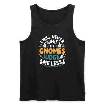Nains de jardin Amateur de gnomes Drôle Gnome Jardinage - Débardeur bio Premium Homme - noir - Devant - Michal (187cm)