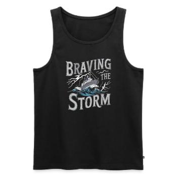 Sailors Sea Shanty Singing Ship Adventures - Men's Premium Organic Tank Top - black - Front - AI Model Male 178 light (178cm)
