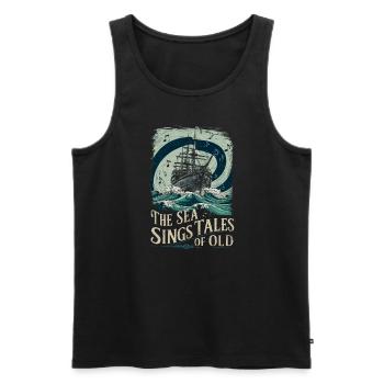 Sailors Sea Shanty Singing Ship Adventures - Men's Premium Organic Tank Top - black - Front - AI Model Male 178 light (178cm)