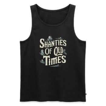 Sailors Sea Shanty Singing Ship Adventures - Men's Premium Organic Tank Top - black - Front - AI Model Male 178 light (178cm)