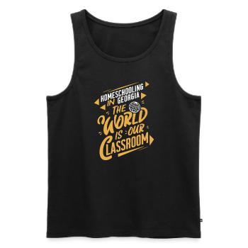 Georgia Homeschool Mom Life in Peach State - Men's Premium Organic Tank Top - black - Front - AI Model Male 178 light (178cm)