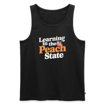 Georgia Homeschool Mom Life in Peach State - Men's Premium Organic Tank Top - black - Front - AI Model Male 178 light (178cm)
