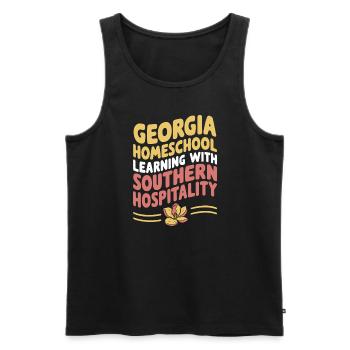 Georgia Homeschool Mom Life in Peach State - Men's Premium Organic Tank Top - black - Front - AI Model Male 178 light (178cm)