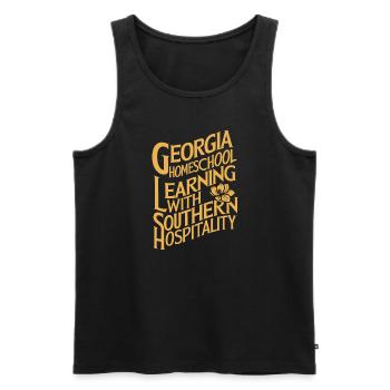 Georgia Homeschool Mom Life in Peach State - Men's Premium Organic Tank Top - black - Front - AI Model Male 178 light (178cm)