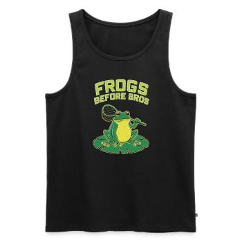 Amphibian frog hunter enthusiast, frog trapping - Men's Premium Organic Tank Top - black - Front - Michal (187cm)