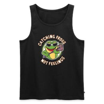 Amphibian frog hunter enthusiast, frog trapping - Men's Premium Organic Tank Top - black - Front - Michal (187cm)