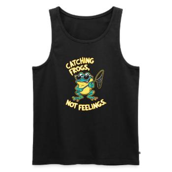 Amphibian frog hunter enthusiast, frog trapping - Men's Premium Organic Tank Top - black - Front - Michal (187cm)