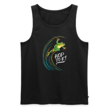 Amphibian frog hunter enthusiast, frog trapping - Men's Premium Organic Tank Top - black - Front - Michal (187cm)