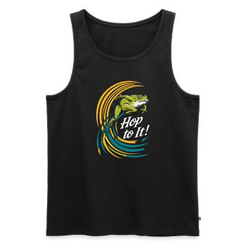 Amphibian frog hunter enthusiast, frog trapping - Men's Premium Organic Tank Top - black - Front - Michal (187cm)