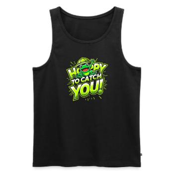 Amphibian frog hunter enthusiast, frog trapping - Men's Premium Organic Tank Top - black - Front - Michal (187cm)