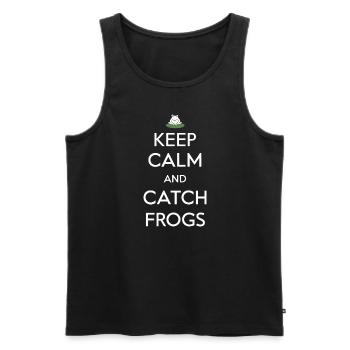 Amphibian frog hunter enthusiast, frog trapping - Men's Premium Organic Tank Top - black - Front - Michal (187cm)