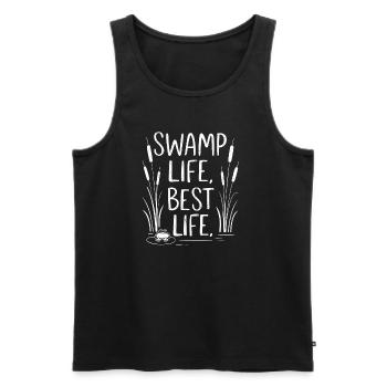Amphibian frog hunter enthusiast, frog trapping - Men's Premium Organic Tank Top - black - Front - Michal (187cm)