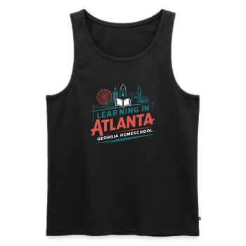 Georgia Homeschool Mom Life in Peach State - Men's Premium Organic Tank Top - black - Front - AI Model Male 178 light (178cm)