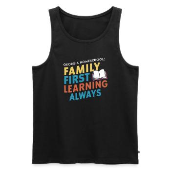 Georgia Homeschool Mom Life in Peach State - Men's Premium Organic Tank Top - black - Front - AI Model Male 178 light (178cm)