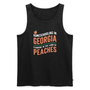 Georgia Homeschool Mom Life in Peach State - Men's Premium Organic Tank Top - black - Front - AI Model Male 178 light (178cm)