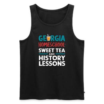 Georgia Homeschool Mom Life in Peach State - Men's Premium Organic Tank Top - black - Front - AI Model Male 178 light (178cm)