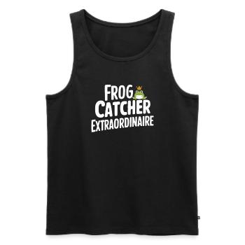 Amphibian frog hunter enthusiast, frog trapping - Men's Premium Organic Tank Top - black - Front - Michal (187cm)