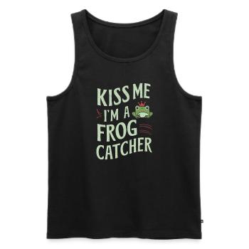 Amphibian frog hunter enthusiast, frog trapping - Men's Premium Organic Tank Top - black - Front - Michal (187cm)