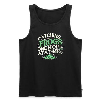 Amphibian frog hunter enthusiast, frog trapping - Men's Premium Organic Tank Top - black - Front - Michal (187cm)