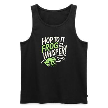 Amphibian frog hunter enthusiast, frog trapping - Men's Premium Organic Tank Top - black - Front - Michal (187cm)