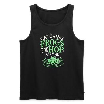 Amphibian frog hunter enthusiast, frog trapping - Men's Premium Organic Tank Top - black - Front - Michal (187cm)