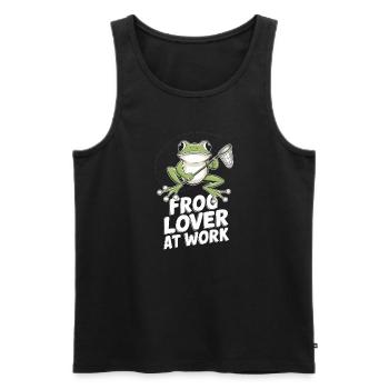 Amphibian frog hunter enthusiast, frog trapping - Men's Premium Organic Tank Top - black - Front - Michal (187cm)
