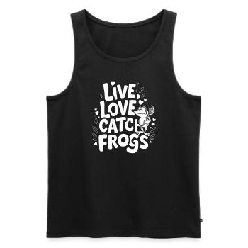 Amphibian frog hunter enthusiast, frog trapping - Men's Premium Organic Tank Top - black - Front - Michal (187cm)