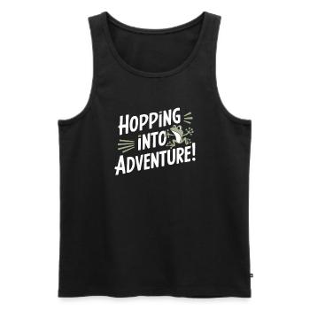 Amphibian frog hunter enthusiast, frog trapping - Men's Premium Organic Tank Top - black - Front - Michal (187cm)