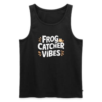 Amphibian frog hunter enthusiast, frog trapping - Men's Premium Organic Tank Top - black - Front - Michal (187cm)