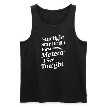 Stargazing And Meteor Shower Enthusiast - Men's Premium Organic Tank Top - black - Front - AI Model Male 178 light (178cm)