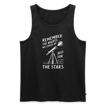 Stargazing And Meteor Shower Enthusiast - Männer Premium Bio Tank Top - Schwarz - Vorne - AI Model Male 178 light (178cm)