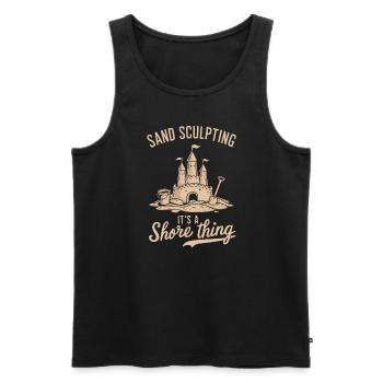 Creative Sandcastles Art on the Beach | Sculptures - Men's Premium Organic Tank Top - black - Front - AI Model Male 178 light (178cm)