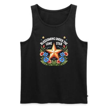 Texas Fleurs sauvages Saison Champs Fleurs Texas - Débardeur bio Premium Homme - noir - Devant - AI Model Male 178 light (178cm)