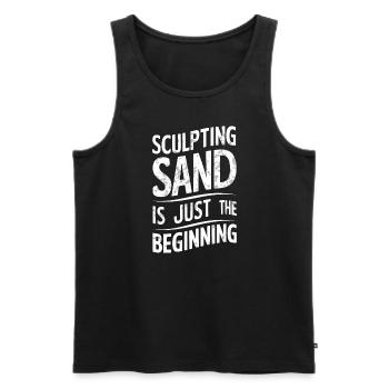 Sculpteurs de sable professionnels sur la plage du - Débardeur bio Premium Homme - noir - Devant - Michal (187cm)