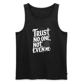 Meurtre Mystère Tenue de dîner, Fête, Scène de crime - Débardeur bio Premium Homme - noir - Devant - AI Model Male 178 light (178cm)