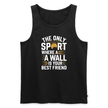 Squash Passion Squash Sport for Squash - Men's Premium Organic Tank Top - black - Front - AI Model Male 178 light (178cm)