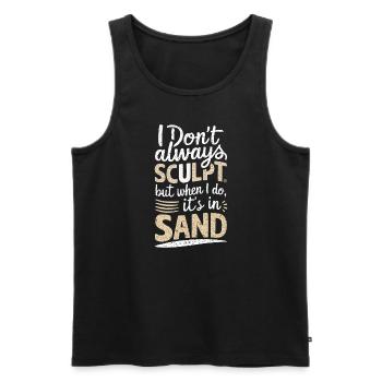 Sculpteurs de sable professionnels sur la plage du - Débardeur bio Premium Homme - noir - Devant - Michal (187cm)